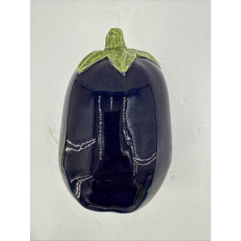 Vintage Ceramic Purple Large Life Size Eggplant
